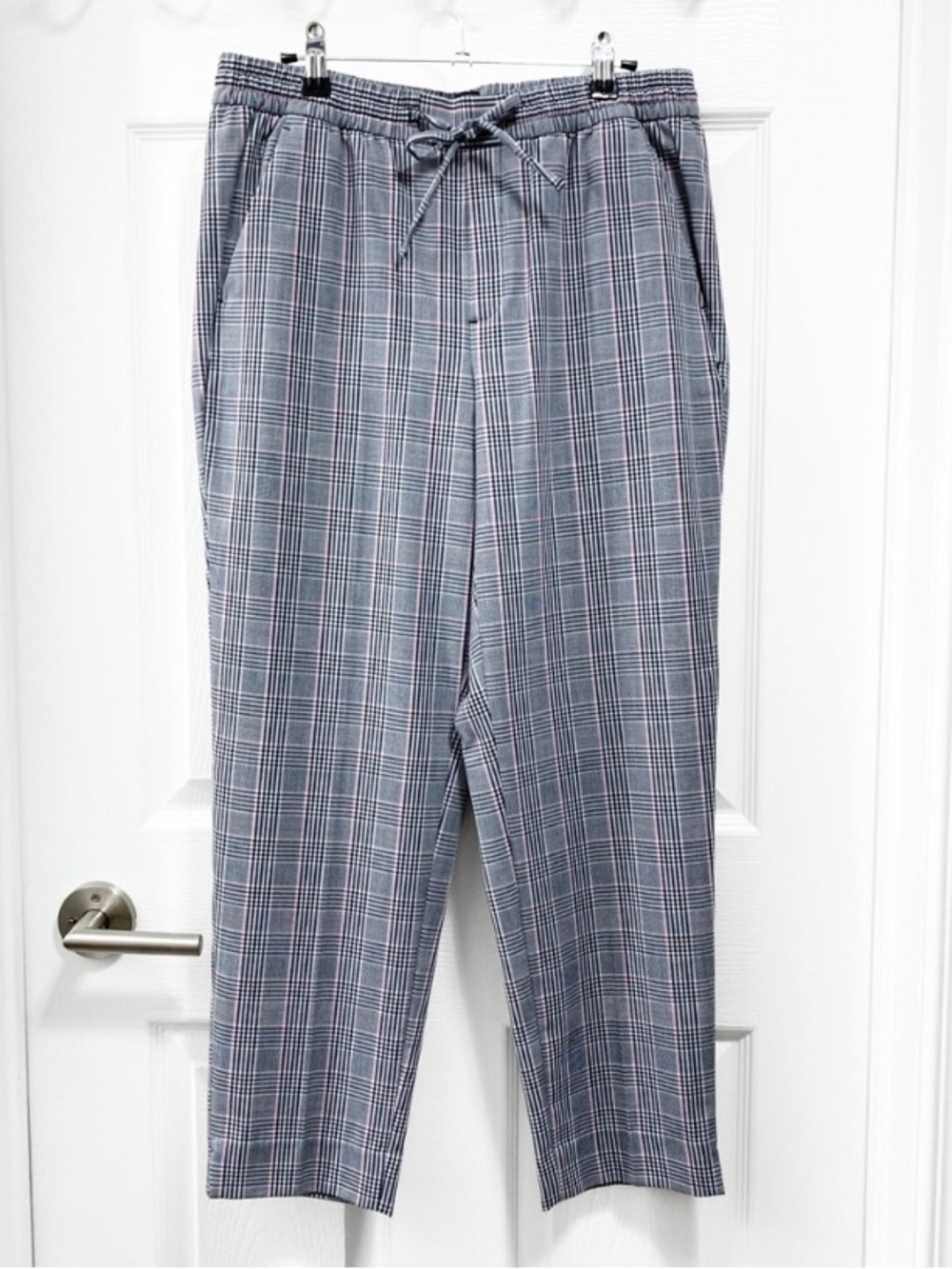 Banana Republic Hayden Gray Checkered Pull-On Pants - Like New